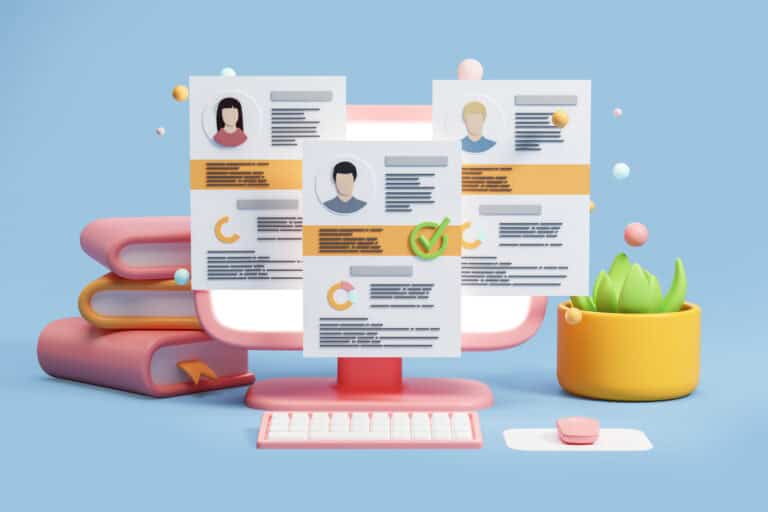 Computer screen with job description