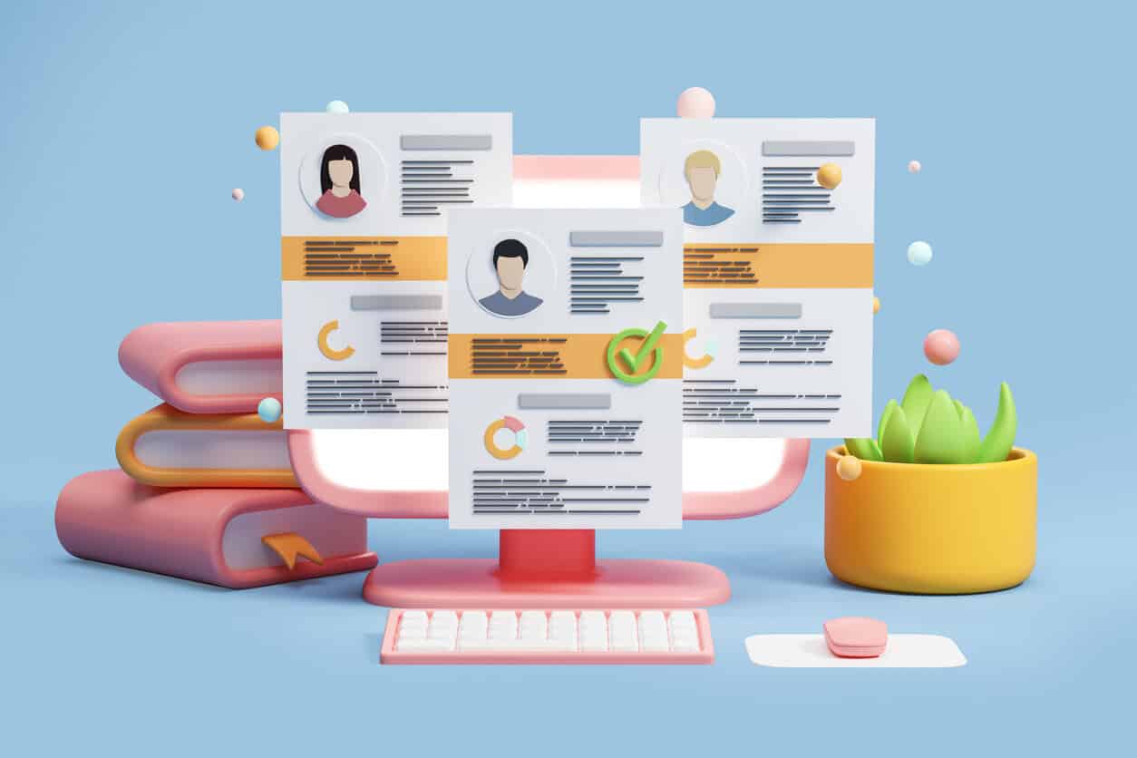 Computer screen with job description