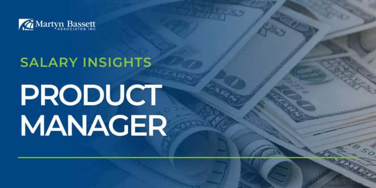 First product manager salary insights banner with cash and MBA logo